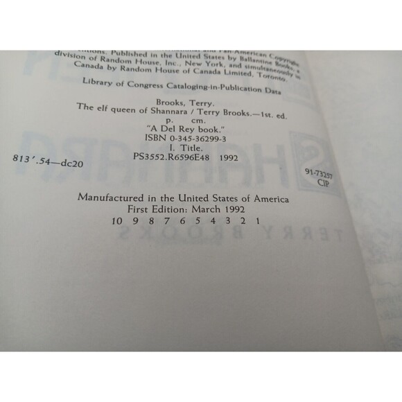 The Elf Queen of Shannara VTG 1st Edition 1st Printing by Terry Brooks 1992 HCDJ - Picture 6 of 9